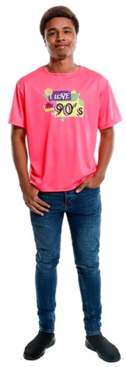 Karnival Costumes 90's Shirt Roze Heren Carnavalskleding Heren Foute Party 90's Party Verkleedkleding Volwassenen - Polyester - Maat S
