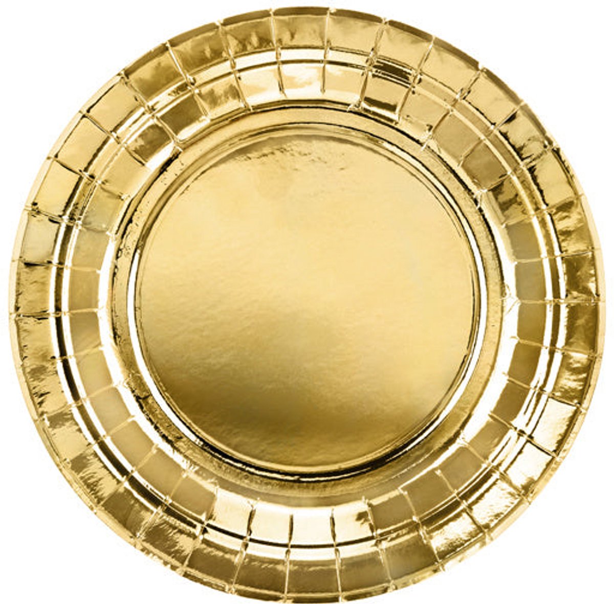 Metallic Gouden Bordjes Rond 18cm - 6 stuks