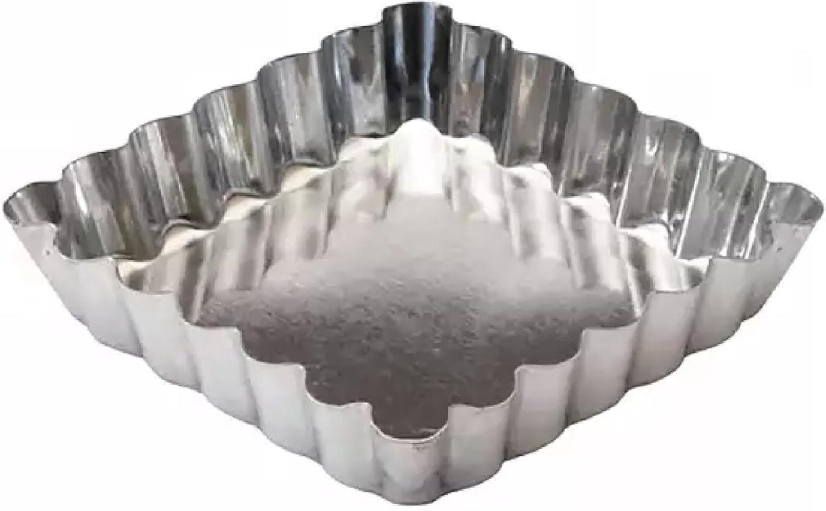 Vierkante Taartvorm - Bakblik Set - Zelf Bakken - Vaste Bodem - 100 mm Set - Zilver