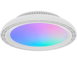 Plafondventilator met Lamp - Brinton Flair - Aanpasbare Lichtkleur 3000K-4000K-6500K + RGB - Afstandsbediening - Dimbaar - Wit