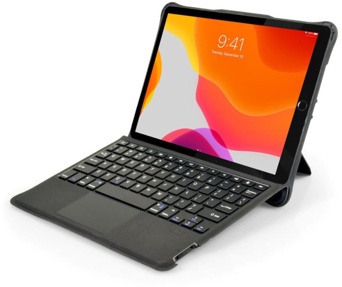 Tablethoes - APPLE - POORTONTWERPEN - MANCHESTER II - Touchpad Toetsenbord FR - iPad 10.9 Gen 10 - Zwart