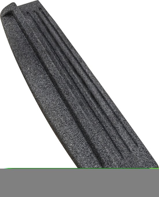 Zwarte, geribbelde antislipvoet voor een ladder.
