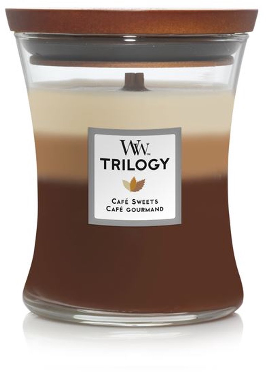WoodWick Hourglass Trilogy Medium Geurkaars - Cafe Sweets - 60 branduren Meerkleurig