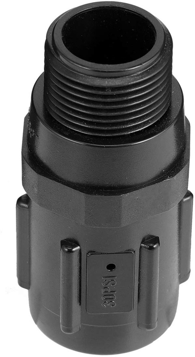 Tuindrukregelaar 30 Psi met 3/4" schroefdraad voor druppelirrigatie (zwart)