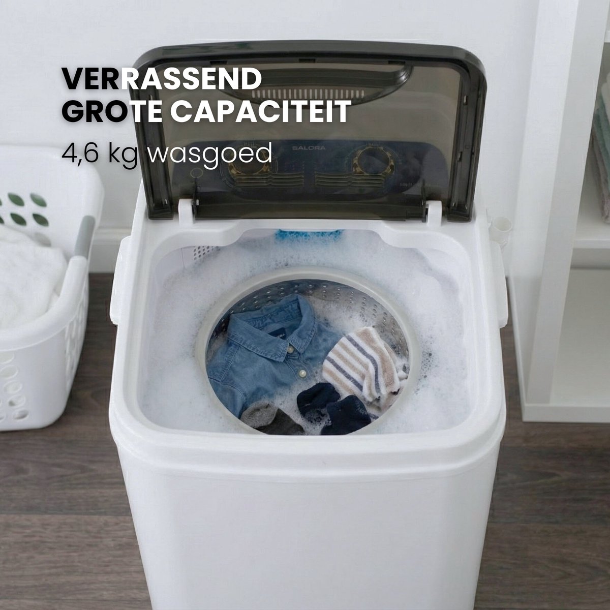 Salora MINIWASHING5 - Mini wasmachine - Compacte wasmachine - Kleine wasmachine - Studenten wasmachine - Wit — afbeelding 2