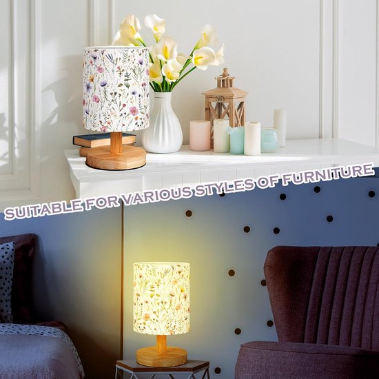 Kinder Tafellamp - Nachtlampje Bureau - Slaapkamer Inrichten - Boho Linnen Design - 26 x 13 x 13 cm van kinder — afbeelding 2