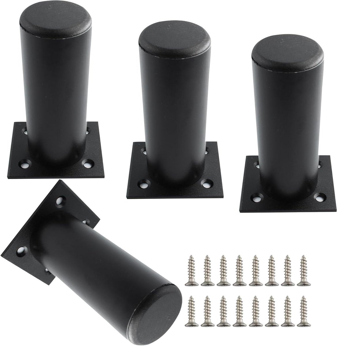 Meubelpoten - Steunvoeten Kast - Meubels Verhogen - Verstelbare Hoogte - 4 Stuks - Zwart