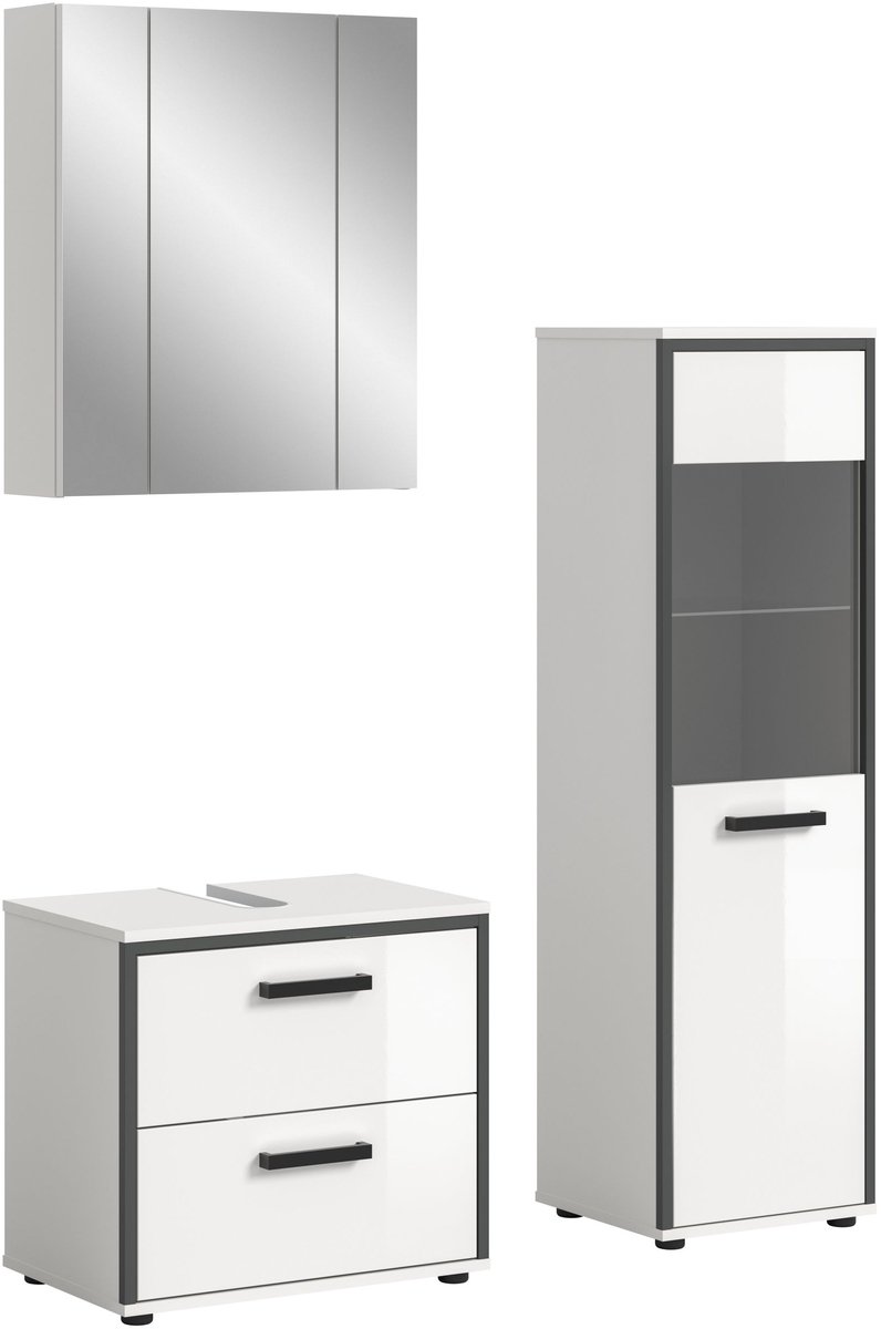Kojak badkamer 115cm wit, hoogglans wit.