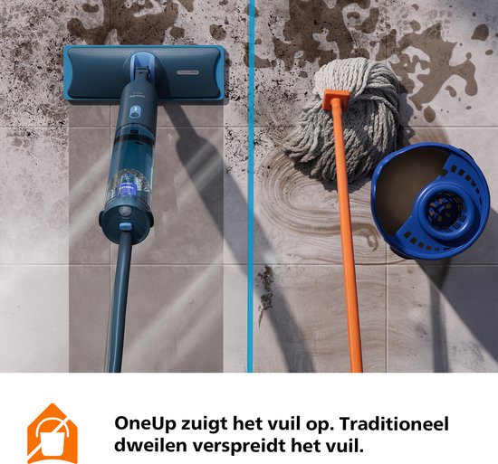 Philips OneUp Elektrische Dweil 3000 series XV3101/01 - Dweilsysteem - Vloerreiniger - Vuil water opzuigen - 1 stand - 50min dweilen - Geen emmer nodig