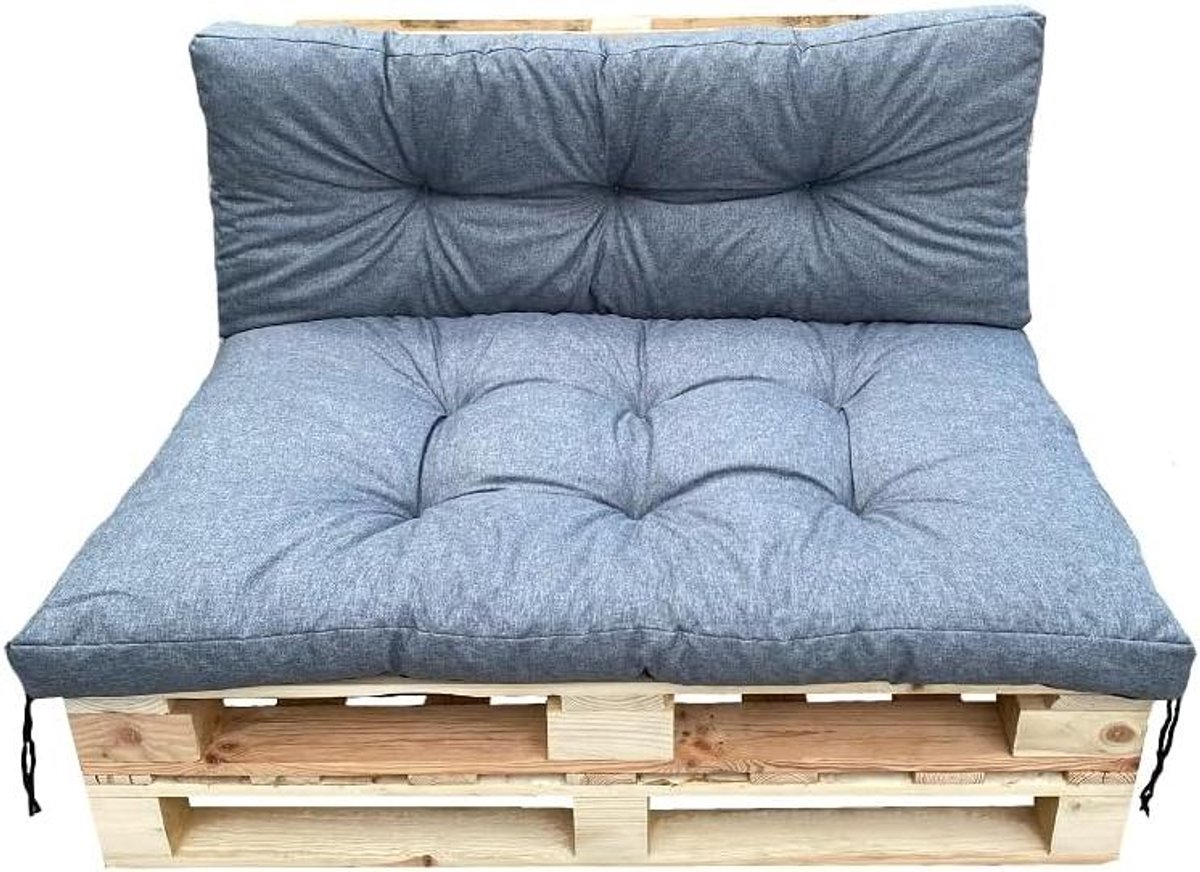 Palletkussenset - Zitkussens tuinbank - Buiten ontspannen - Waterafstotend Oxford polyester - 120x80 en 120x40 - Ekolinnen
