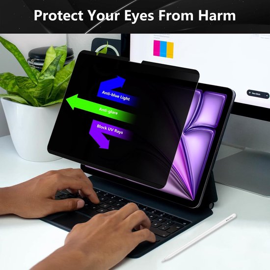 Magnetische Inkijkbescherming - Privacyfilter Anti-Spy - Bescherming Privacy - Afneembaar Anti-Blauw Licht - 13 inch - Mat van Merkloos — afbeelding 2