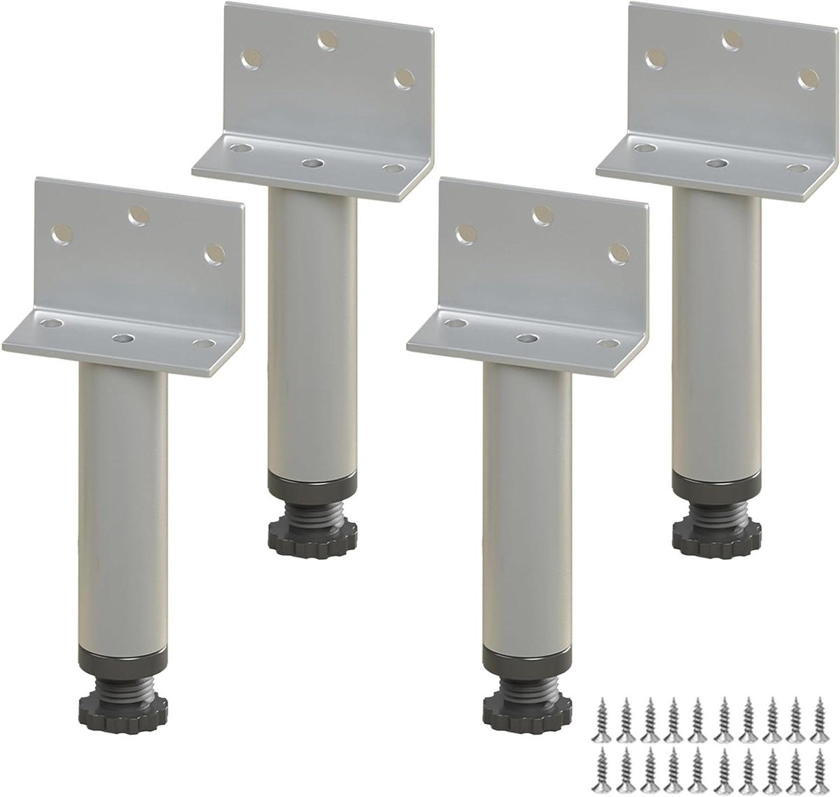 Meubelpoten Set - Kastpoten Tafelpoten - Meubels Verhogen - Verstelbaar Ontwerp - 10cm Hoogte - Wit
