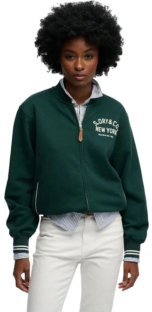 Superdry Country Club Jersey Bomber Dames Hoodies Groen