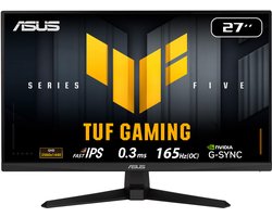 ASUS TUF Gaming VG27AQE5A - QHD Fast IPS Gaming Monitor - G-Sync Compatible - 90% DCI-P3 - 120% sRGB - 0.3ms - 165hz - 27 inch
