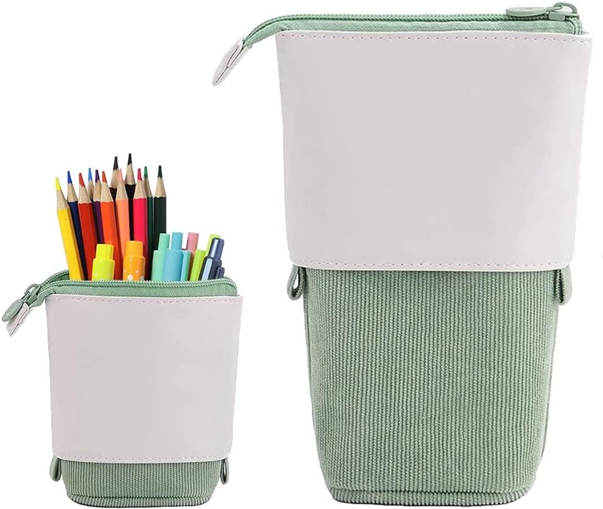 Federmäppchen met Rits, Pop-Up Potloodhouder, 2-in-1 Slordige Etui en Telescopische Etui voor Studenten, Modern Ontwerp, Perfect voor School en Kantoor