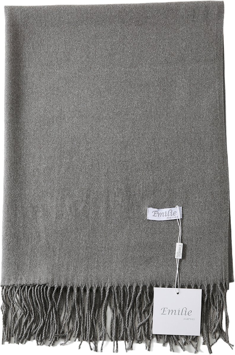 Emilie Collection - sjaal - omslagdoek - pashmina - grijs - 180X60CM - 100% Gerecycled polyester