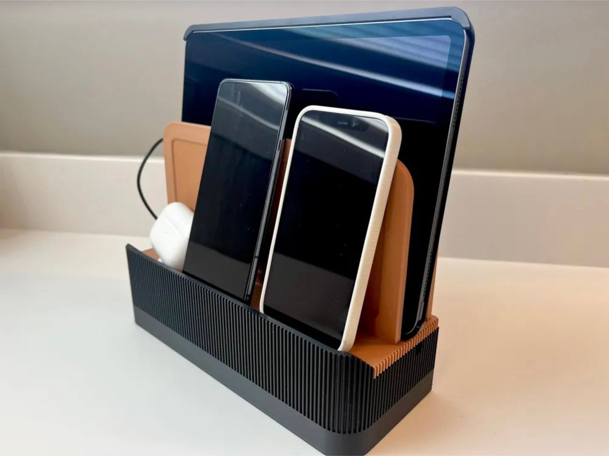 LØB ChargeDock - Oplaadstation 5 Apparaten - Telefoon Tablet Houder - Verborgen Kabelopslag