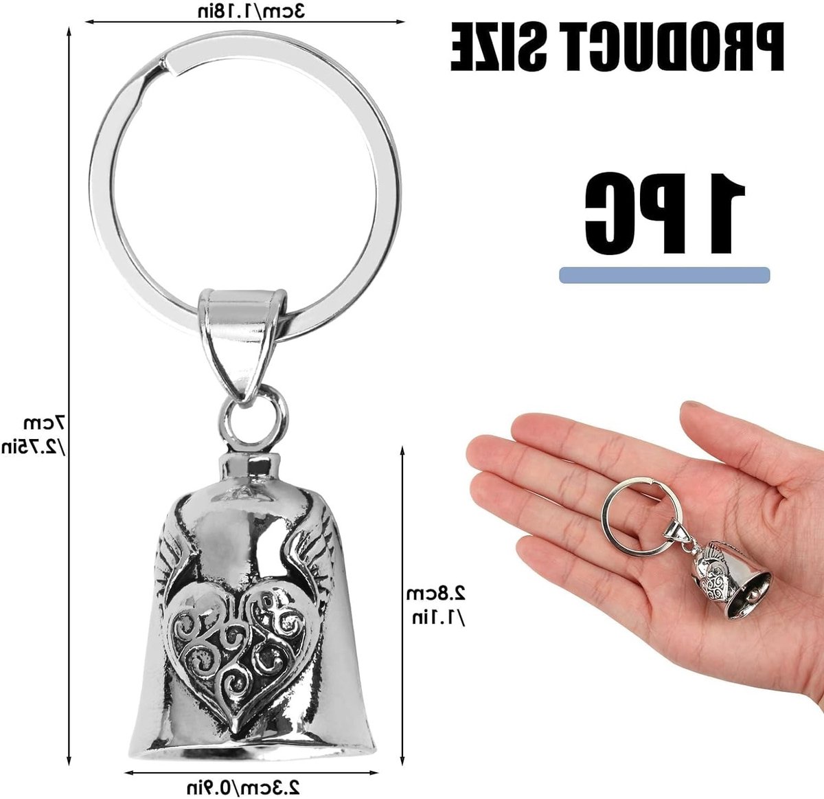 Stainless Steel Bel met Sleutelhanger voor Gelukscharms en Motoraccessoires - Duurzaam en Stijlvol
