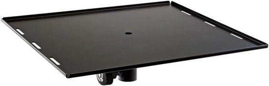 Beamer adapterplaat universeel 49x9x7 cm zwart, projector plank staal met rubberen voet, draagvermogen 35 kg