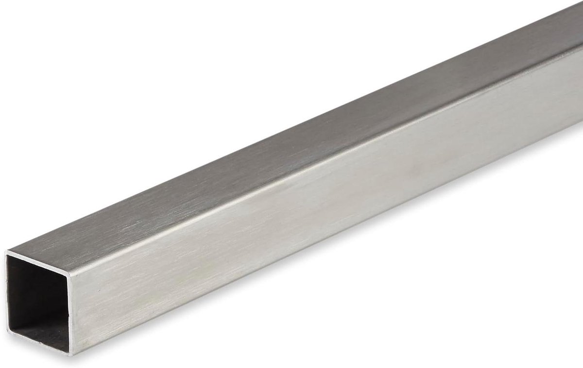Vierkante buis - Roestvrij staal - Projecten bouwen - Geslepen V2A staal - 20x20mm 2m - Zilver