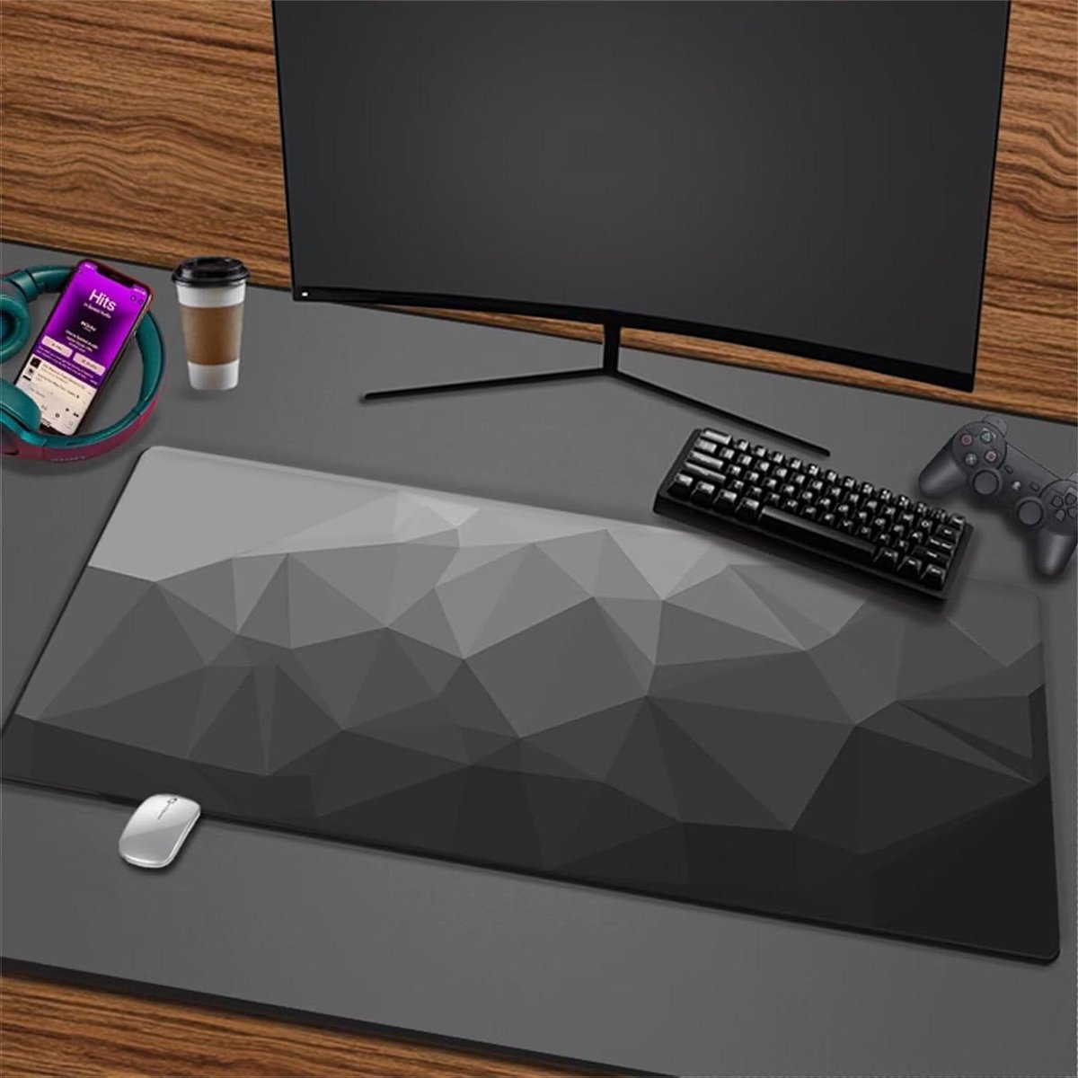 Grote Muismat - Bureau Onderlegger - Gaming en Kantoor - Antislip Rubberen Basis - 100 x 50 cm - Zwart