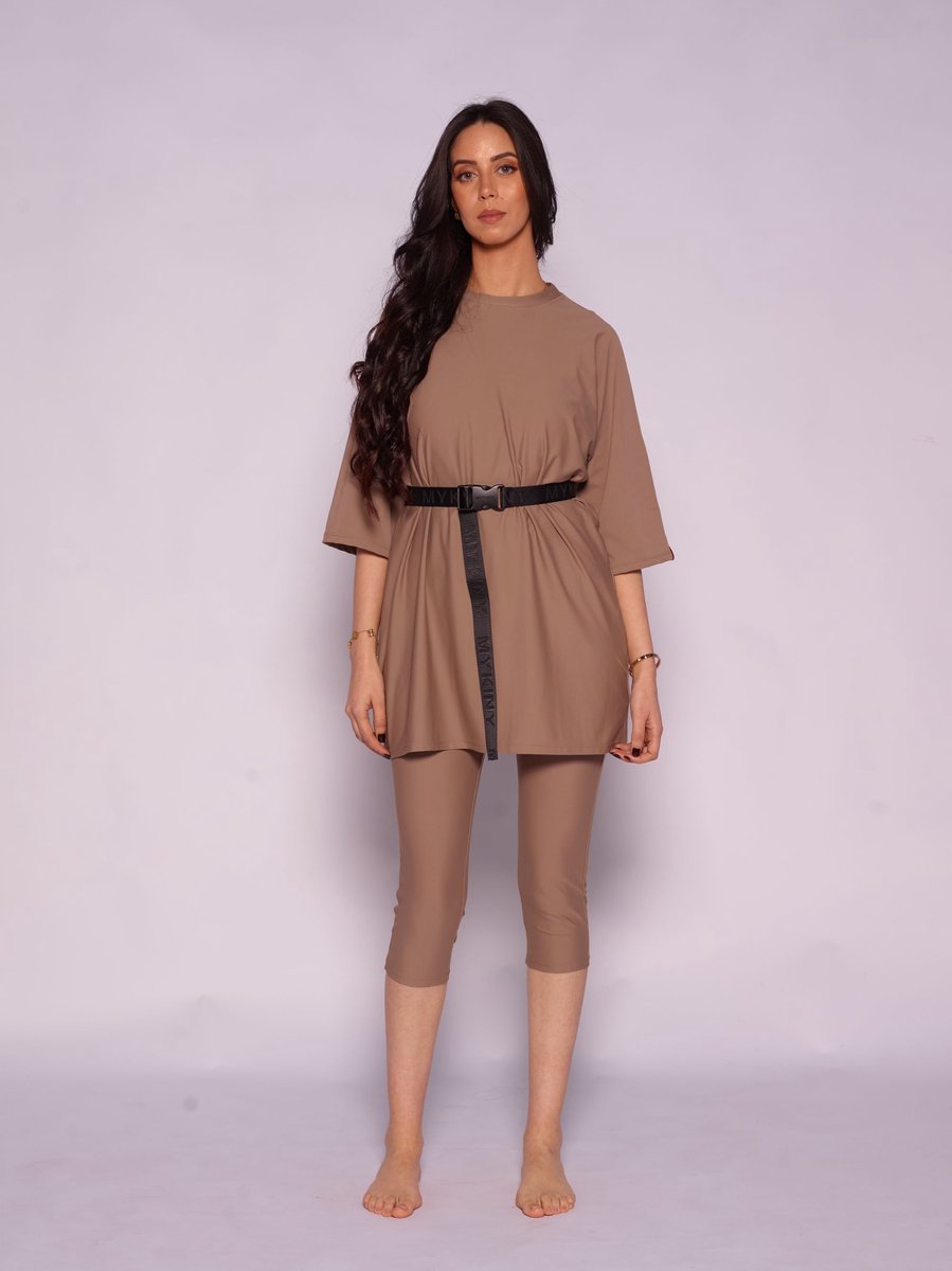 MYKINY BRAND - Burkini Majda - Bruin - Maat M - Badpak - Waterafstotend