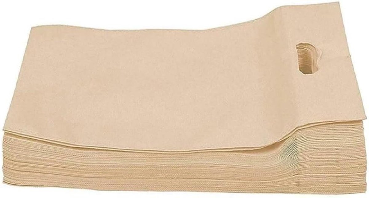 Stoffen Draagtassen - Handvat Tassen - Dagelijks Gebruik - Duurzaam Materiaal - 10 Stuks - Bruin