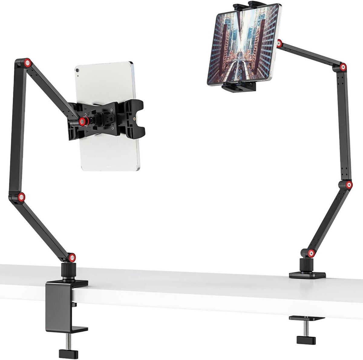 360° Draaibare Tablet Houder voor Bed, Verstelbare Lange Arm en Vouwbare Klem voor iPad en Tablets
