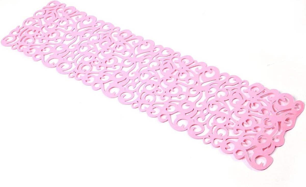 Tafel Runner - Tafelkleed Mat - Decoratief Gebruik - Bloemenpatroon - 102 x 29 cm - Roze