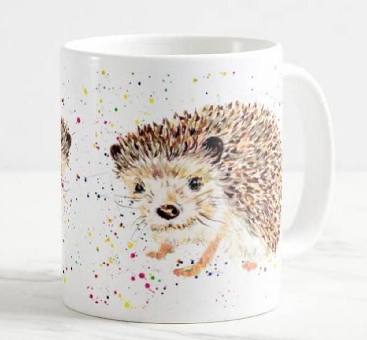 Koffie mok - Thee beker - Genieten van drankjes - Handgeschilderd ontwerp - 330 ml - Wit