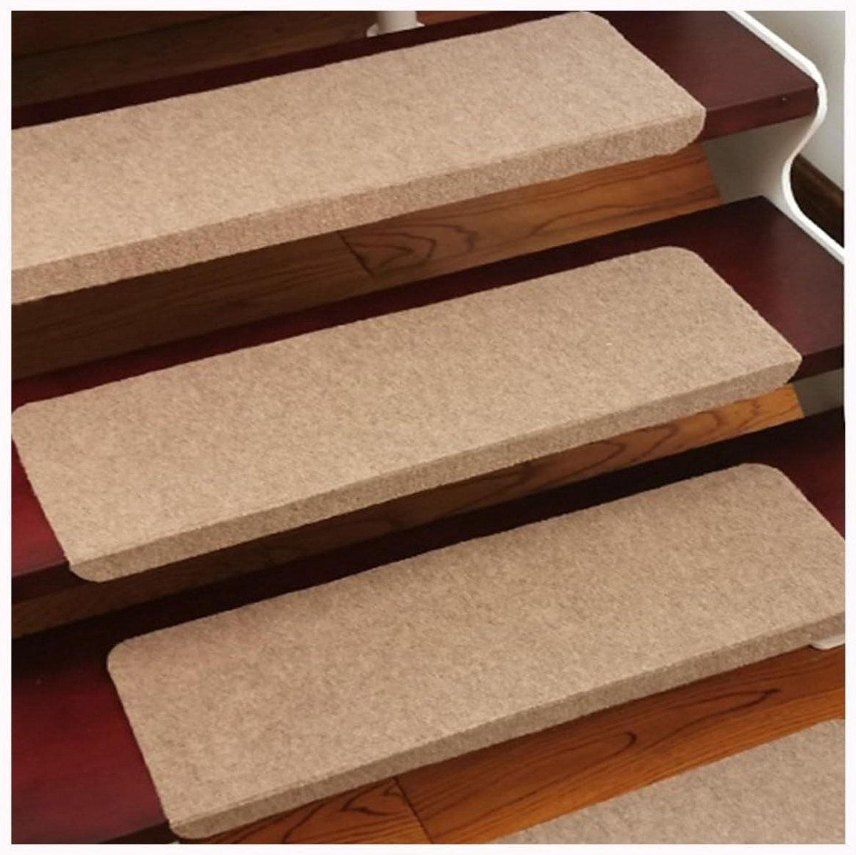Trapmatten Set - Treden Tapijt - Trap Beschermen - Zelfklevende Rug - 10 Stuks - Grijs