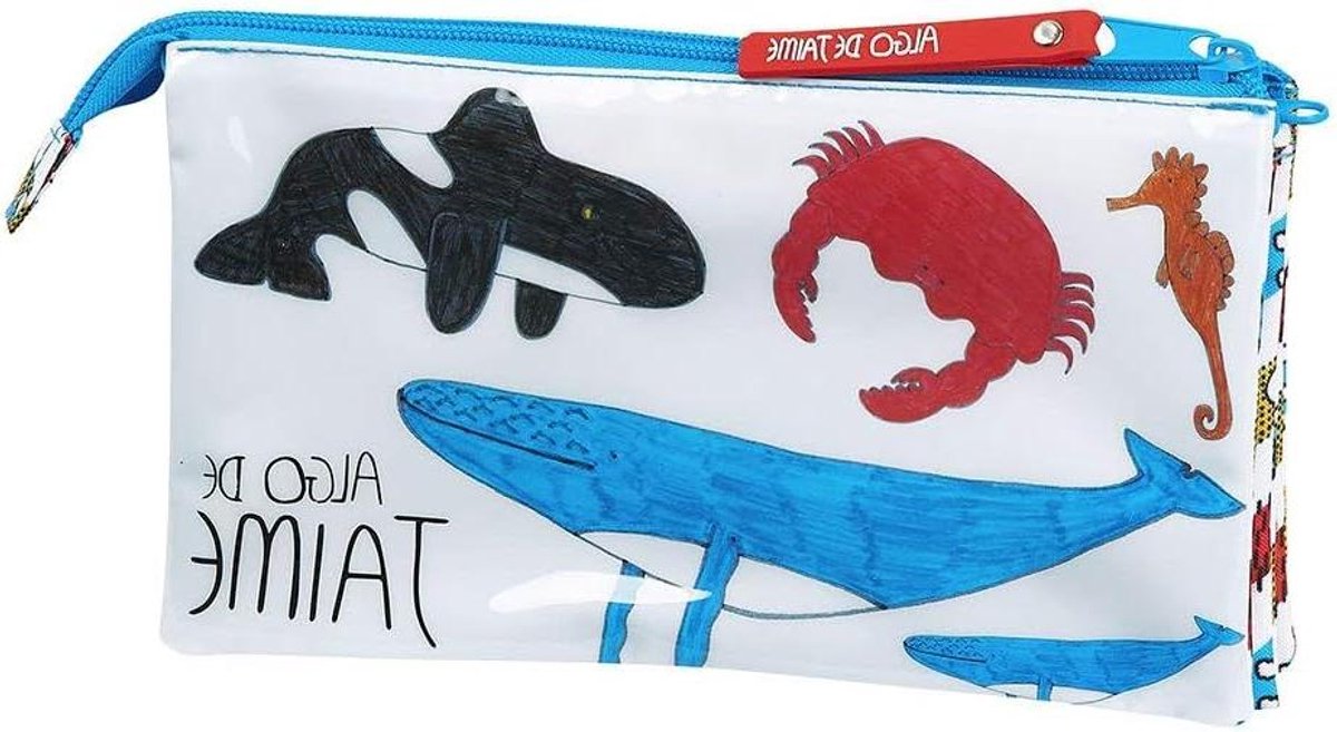 Pennenetui Drievoudig - Etui School - Spullen Organiseren - Drie Vakken - 22 cm - Wit