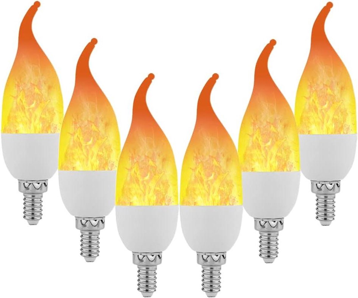 LED Lampen - Vlam Effect - Feestdecoratie - 3 Modi - 6 Stuks - Warm Wit