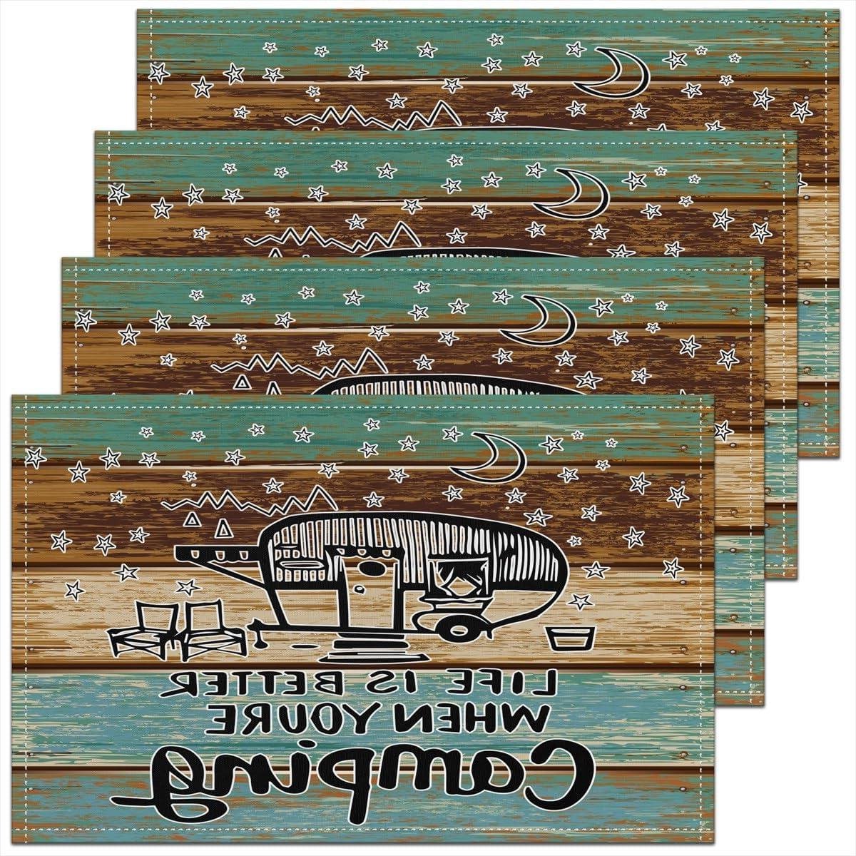 Placemats Set - Tafelmatten - Keuken Decoratie - 3D Geprint Ontwerp - 45x30 cm - Multicolor