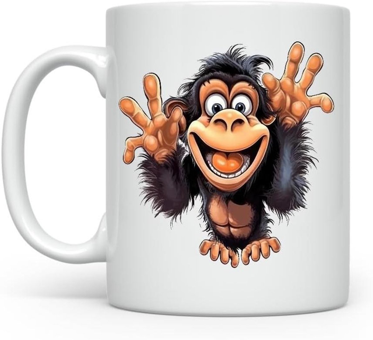 Keramische Mok - Koffie Thee - Ochtend Routine - Magnetron Vaatwasserbestendig - 300 ml - Aap 4