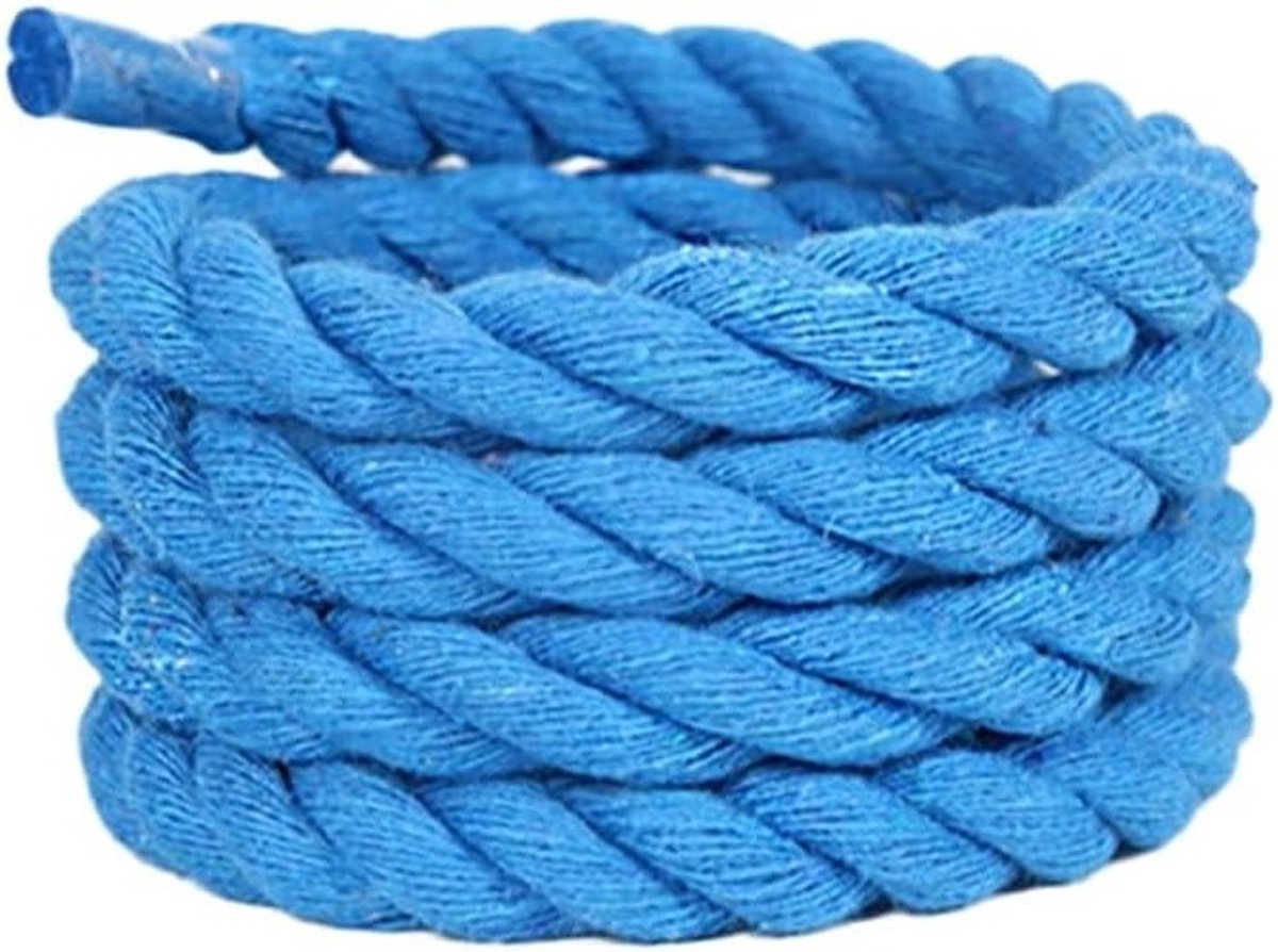 Dikke Ronde Veters 8 mm voor DIY Projecten - Katoenen Veters voor Sport- en Sneakers in Zee Blauw - Perfect voor Hardloopschoenen en Gymgebruik