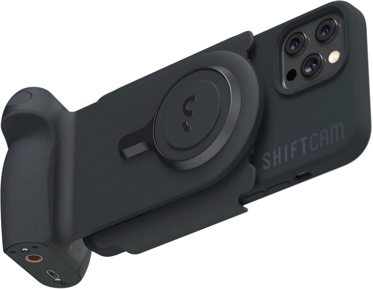 Shiftcam ProGrip Starter Kit – Draadloos Opladen met Ingebouwde Batterij – Bluetooth Sluiter voor Draadloze Bediening – Ergonomisch Ontwerp voor Veilige Grip - Zwart