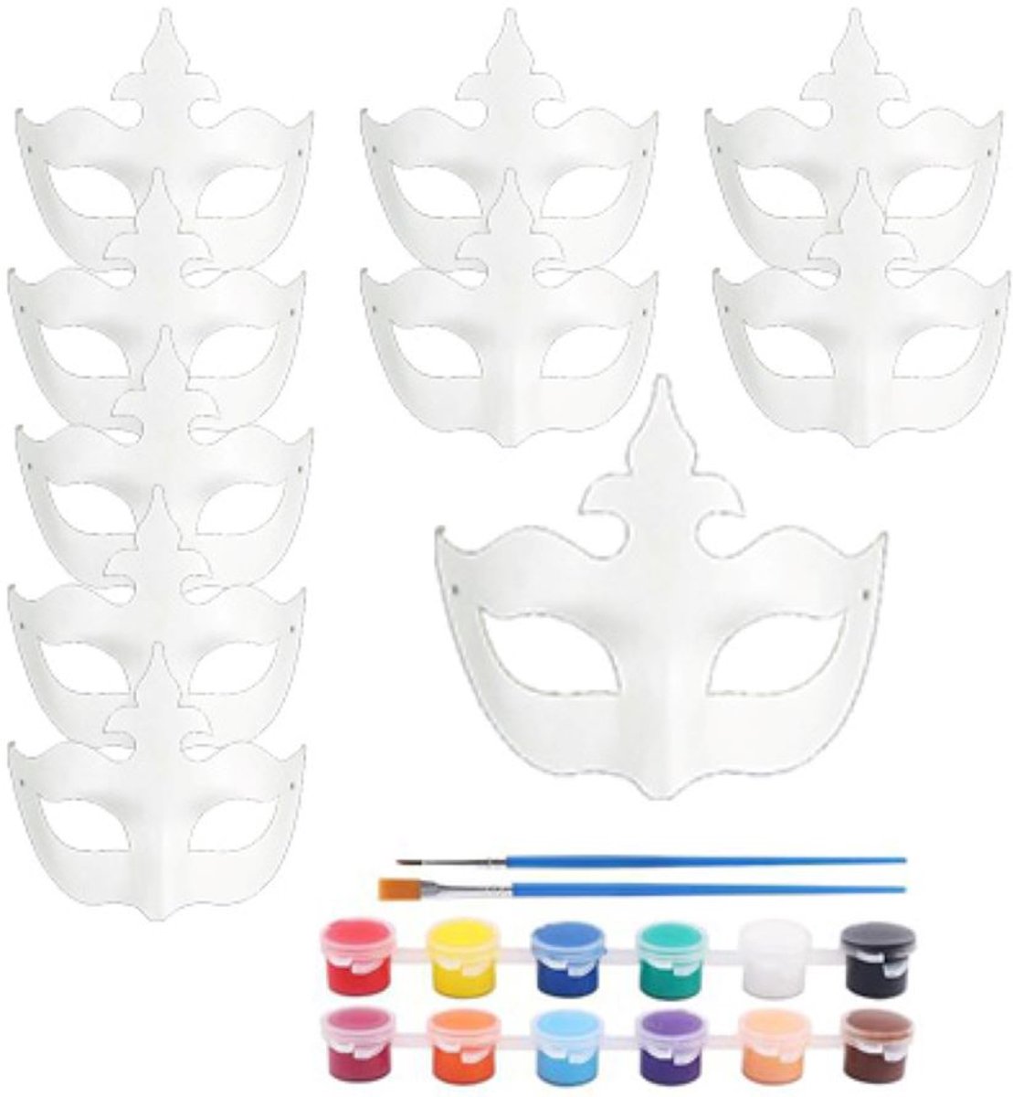 Killogood 10 dierenkostuummaskers - orkmaskers - papieren orkmaskers - doe-het-zelf handgeschilderde maskers - doe-het-zelf witte papieren maskers - geschikt voor carnaval - cosplay - Halloween - Kroon