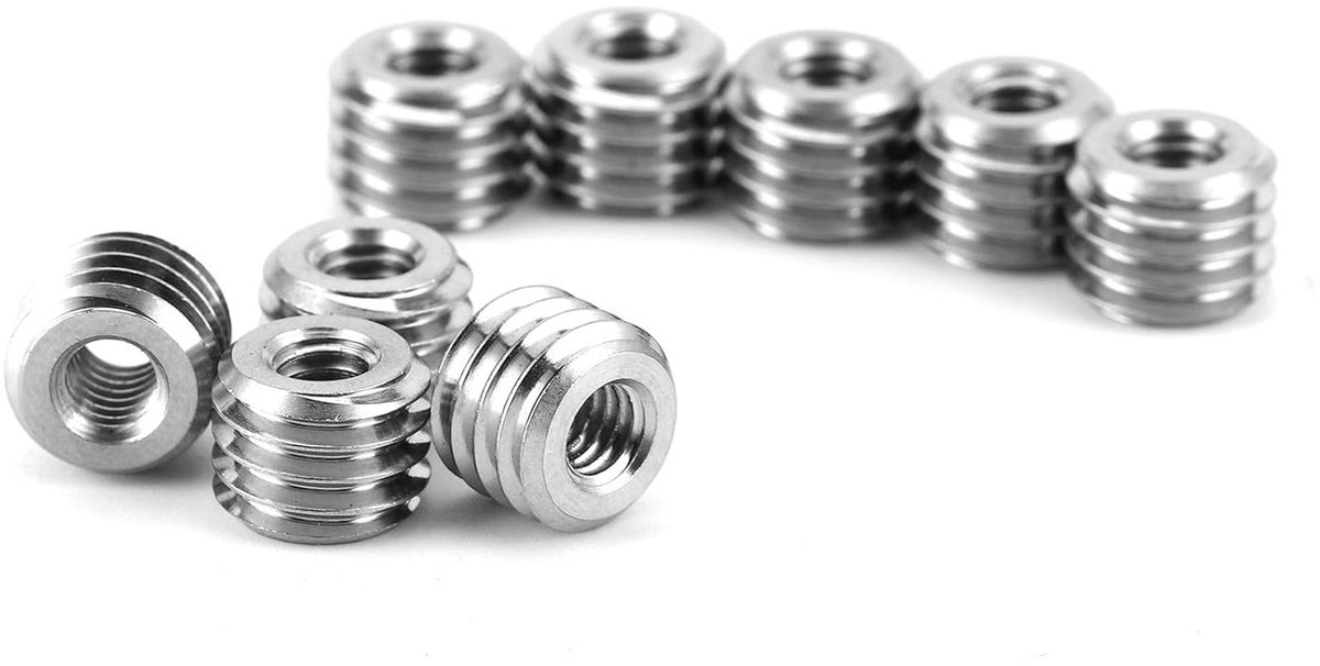10-delige Draadinsert Set, M4 X 0.7 en M8 X 1.25, 6 mm Lengte, RVS Moer Inserts voor Lucht- en Stoomturbines, Auto's en Mechanische Toepassingen