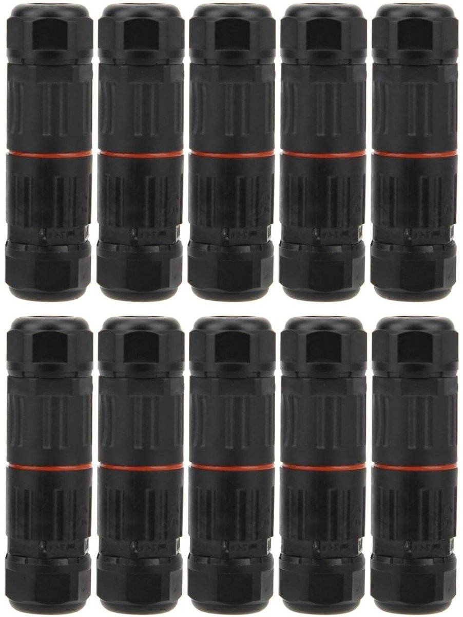 Waterdichte Kabelconnector - Buitenconnector Elektrisch - Tuinverlichting Installeren - Dubbele Waterdichte Bescherming - IP68 - Zwart