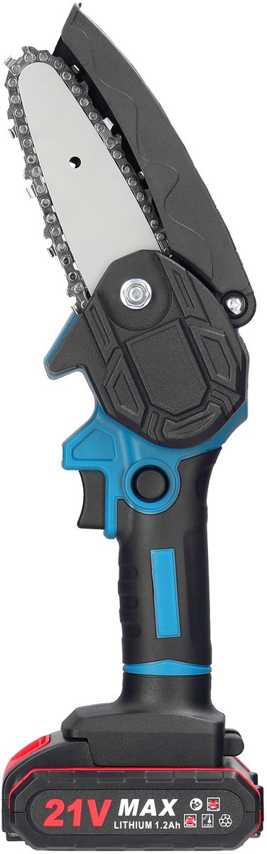 Kettingzaag 21V Draadloos – 10 cm (4 inch) – 5 m/s – Elektrische Snoeizaag – 2 Accu’s & Lader – Takken snoeien & hout zagen