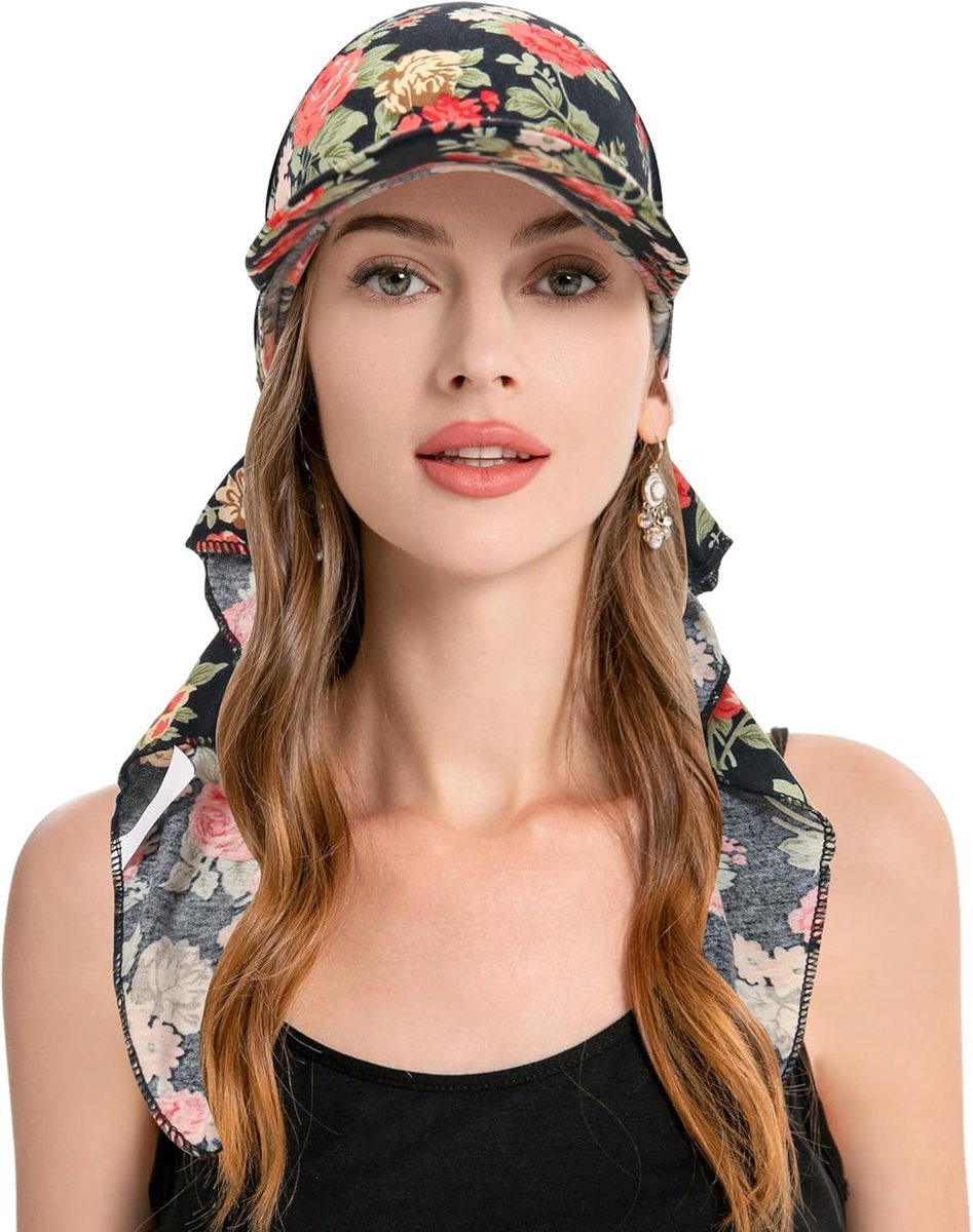 JeiibrZui Dames Chemo Hoofddeksels Met Klep - One Size - 1 Stuk - Lichtgewicht Zonnebescherming Muts Voor Haaruitval En Kankerpatiënten