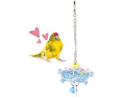 Vogel Speeltjes - Vogel Verrijking Speelgoed - Snavel Gezondheid - Duurzaam Polycarbonaat - 10 x 10 x 3 cm - Blauw
