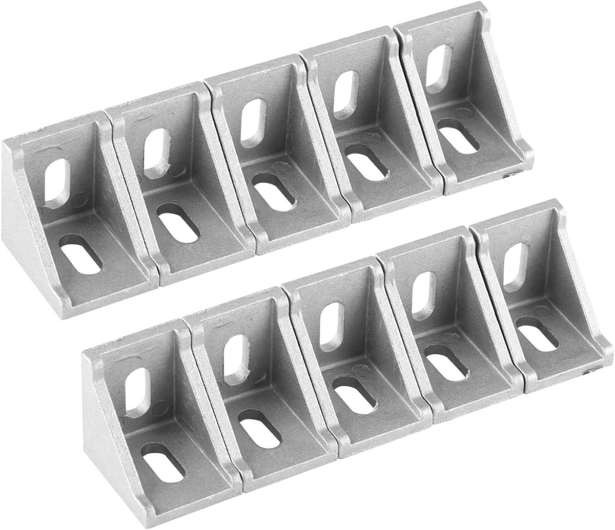 L-vormige metalen hoekverbindingen, 10 stuks, 90 graden aluminium profielen, stevige hoekbeugels voor meubels en constructies, 35 x 35 x 28 mm