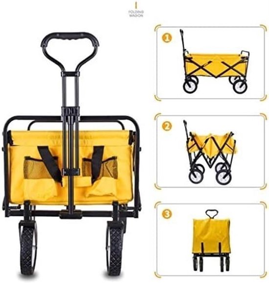 Opvouwbare Handwagen - Bolderkar Transportwagen - Spullen Vervoeren - Zwenkwielen 360 Graden - 60 kg Draagvermogen - Rood — afbeelding 3