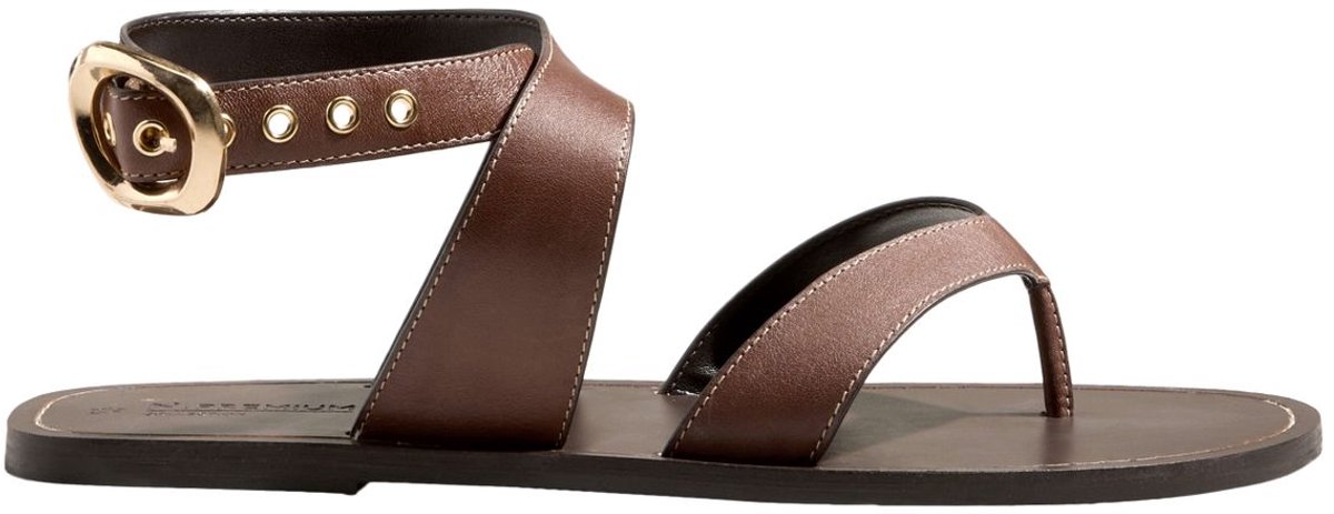 Next - Dames - Teenslippers met enkelbandjes - Bruin
