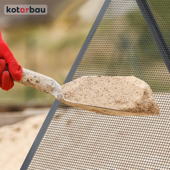 KOTARBAU® Grondzeef, Bouwzeef, 6 x 6 mm, Zandzeef, 60 x 120 cm, Doorwerpzeef, Bouwzeef Staal, Grijs, Tuinzeef, Zeef voor Grond, Zandzeef voor Bouw, Grote Grondzeef van KOTARBAU — afbeelding 2