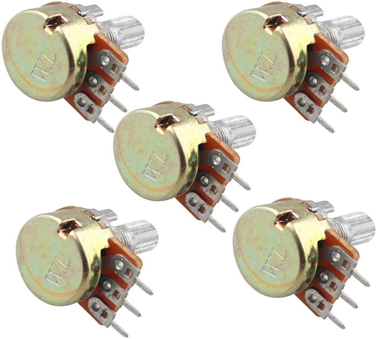 Potentiometer 5K OHM - Variabele Weerstand - Elektronica Projecten - Gekartelde As - 6mm As Diameter