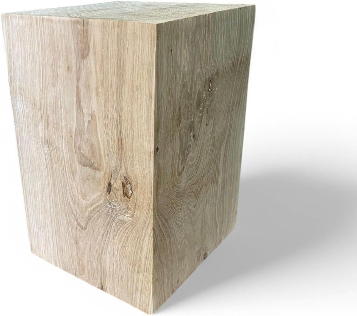 Eikenhouten Blokken - Houten Kruk Decoratie - Woonkamer Decoreren - Massief Hout Rustiek - 25x25x10 cm - Natuurlijk Hout