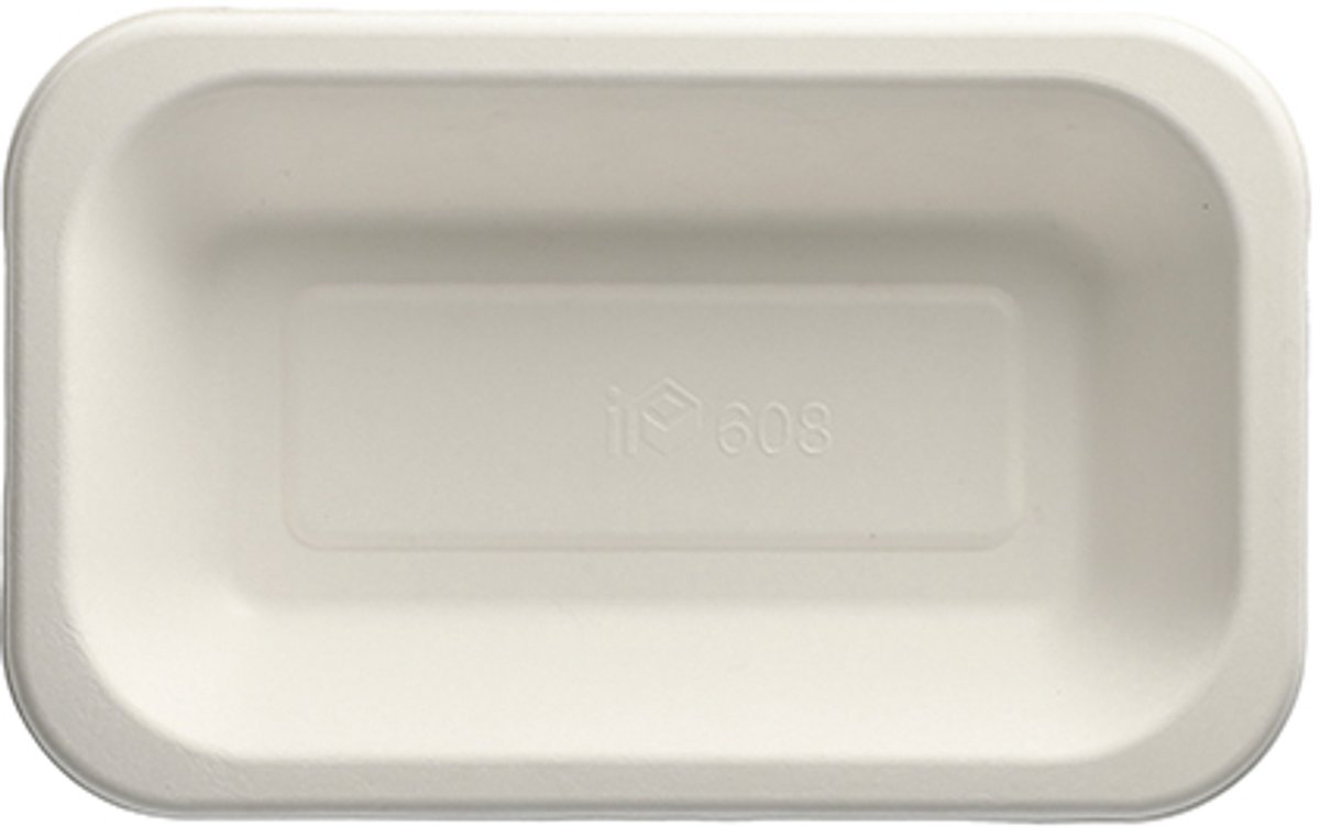 5x 100 Menubakken topseal Suikerriet 750 ml 42 cm x 15 cm x 24 cm wit